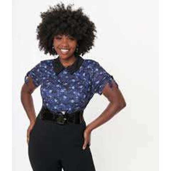 Unique Vintage Tops - New Unique Vintage Womens Dark Academia Bats Gothic Short Sleeve Top